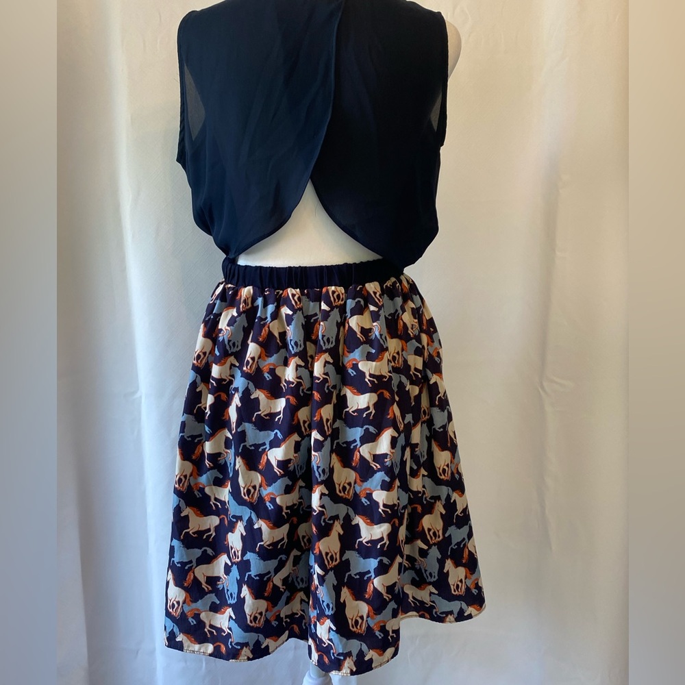 Pink Martini The Runaway Summer Dress Sleeveless Open Back Horse Print  XS - Picture 5 of 16